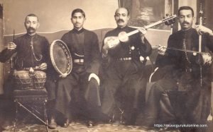 Azerbaijani Classical Music: A Harmonious Tapestry of Tradition and Innovation 2 Azerbaijani Classical Music: A Harmonious Tapestry of Tradition and Innovation Mugham, is one of the many classical compositions from Azerbaijani Classical Music performer khananda Seyid Shushinski (second from left) with his ensemble in 1916