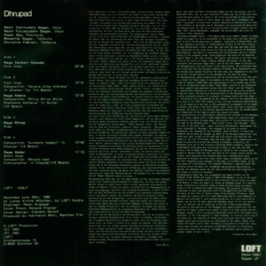 Dagar Brothers: Nasir Zahiruddin Dagar & Nasir Faiyazuddin Dagar - Dhrupad - Double LP Loft 1006/7 (Germany 1983)